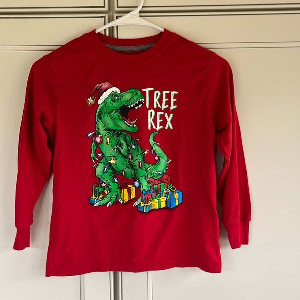 Holiday Time-Tree Rex Christmas Tee-size M(8)